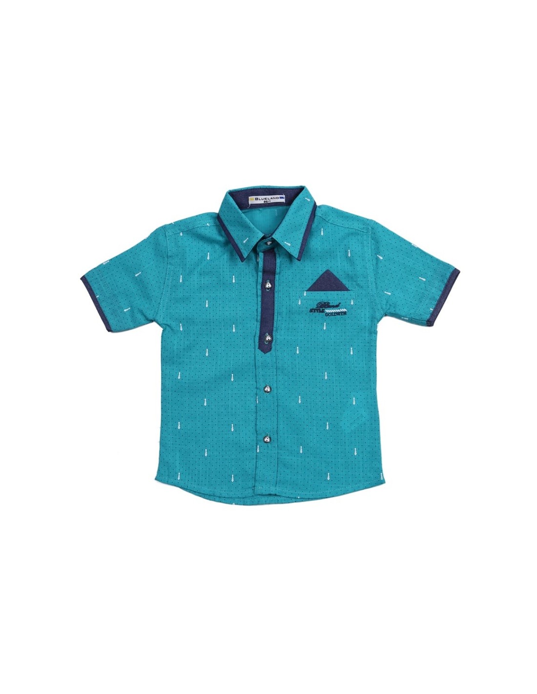 Boy\'s shirt with nautical pocket square NDZ6613 - Online store - Boutique